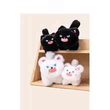 ふわふわの黒猫ぬいぐるみチャーム【カギやバッグ用・カップルギフト】