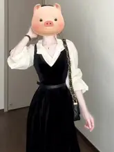 高級感あるタンクトップワンピース＆シャツ【ドレープデザイン・ウエストリボン・シルクベルベット】（セットアップ対応）