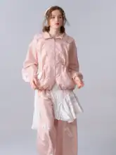 春秋用レトロデザインレースリボン長袖カーディガン【薄手・女性用】