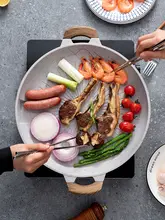 onlycook 麦飯石グリルプレート【アウトドア用・カセットコンロ対応・ノンスティック】