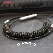 手作りのスパイラルデータケーブル【マトリックス模様・機械式キーボード用】