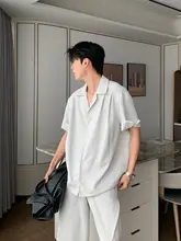 夏用カジュアルシャツとパンツのコーディネート【メンズ・トレンドスタイル】【セットアップ対応】