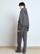 極上の柔らかさのフード付きスウェットシャツとワイドパンツ【カジュアル・ルーズフィット】（セットアップ対応）