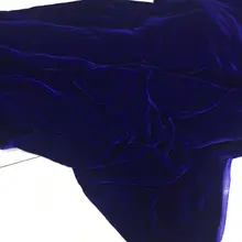 夏用薄手の宝石のような青色シルクベルベット生地【金色の絹の裏地・旗袍や漢服に最適】