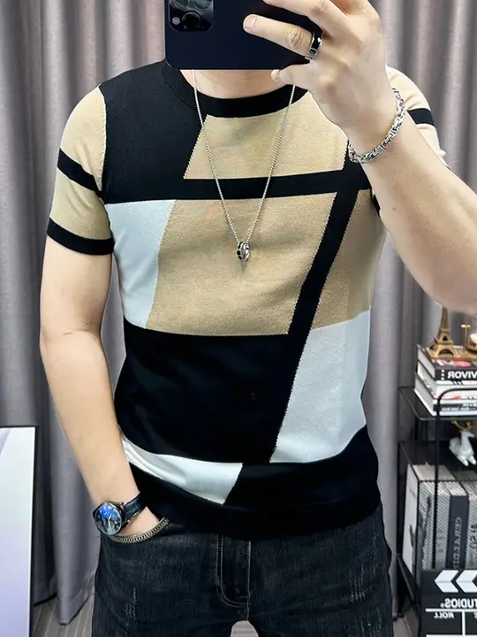 アイスシルク製 メンズ 半袖Tシャツ【フィット感・カジュアルスタイル】