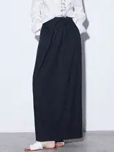 極上の柔らかさのニットウールロングスカート【ウエストゴム・ドレープ感】