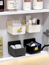 洗面所用壁掛け収納ラック【免穴あけ・化粧品用・多層式】