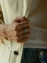 常青藤デザインのメンズリング【ハンドメイド・レトロスタイル・オープントップ】