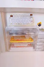 透明防塵キーボードデスク収納ボックス【ゲーミング周辺機器・多層整理展示】
