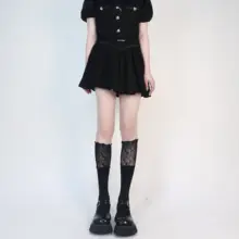 ソックス レディース フェイクニーハイ ルーズソックス レースパッチワーク Y2K 甘辛MIX