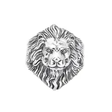 S925純銀のライオンヘッドリング【メンズ・ビンテージ風・開口デザイン】