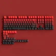 PBT製グラデーション透明磁気軸キーボードキーキャップ【側刻印・適合87/108キー】