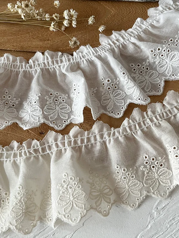つけ襟 フリル とは？法德森のレース刺繍花柄コットン生地で実現する着こなしの技術