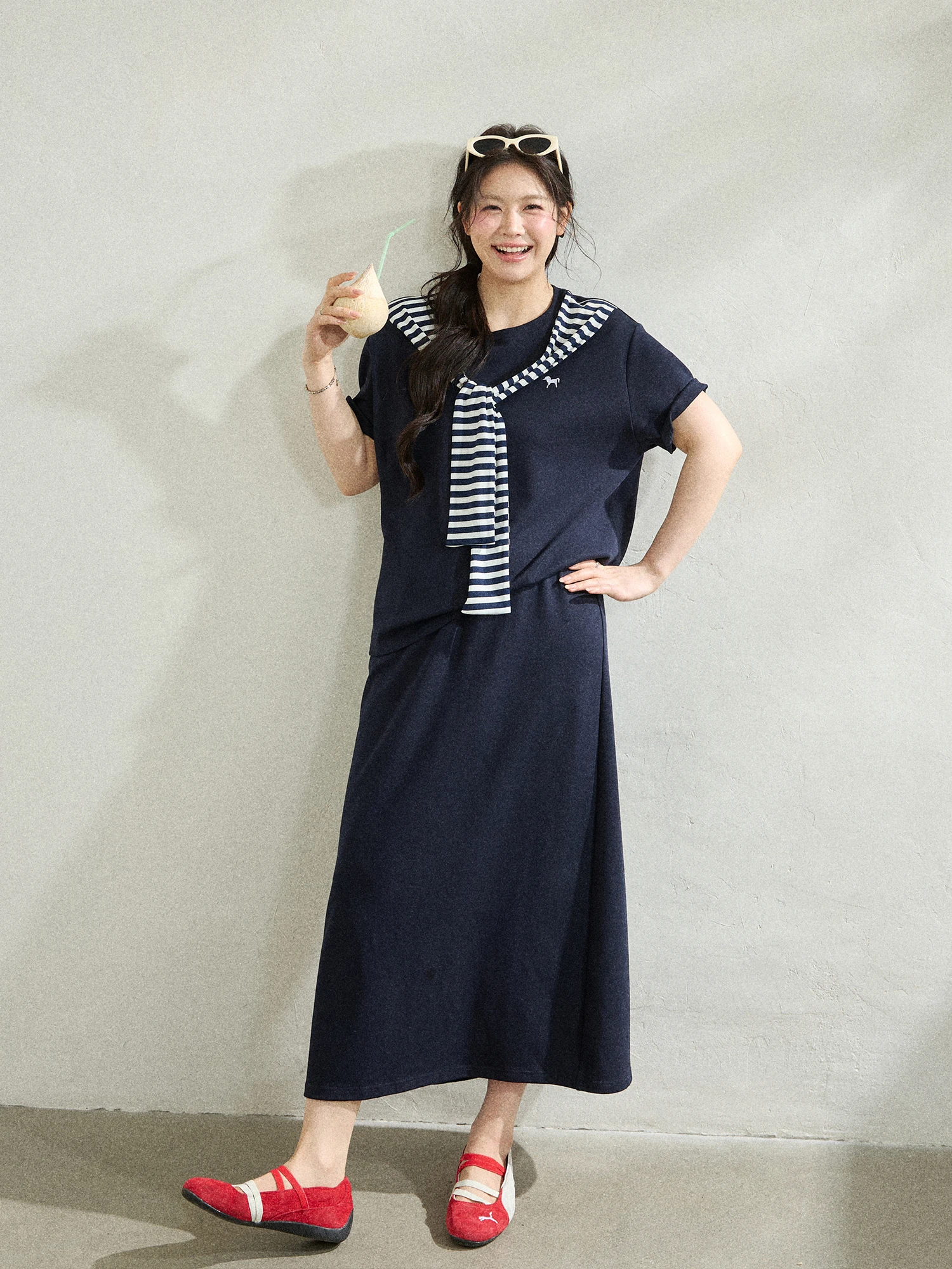 大きいサイズ レディース 夏用カジュアル セットアップ Tシャツとハイウエストスカートの選び方