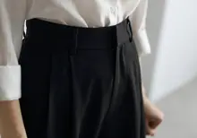 女性用ハイウエストスリムフィットスーツパンツ【通勤・職業・面接向け・九分丈】（セットアップ対応）
