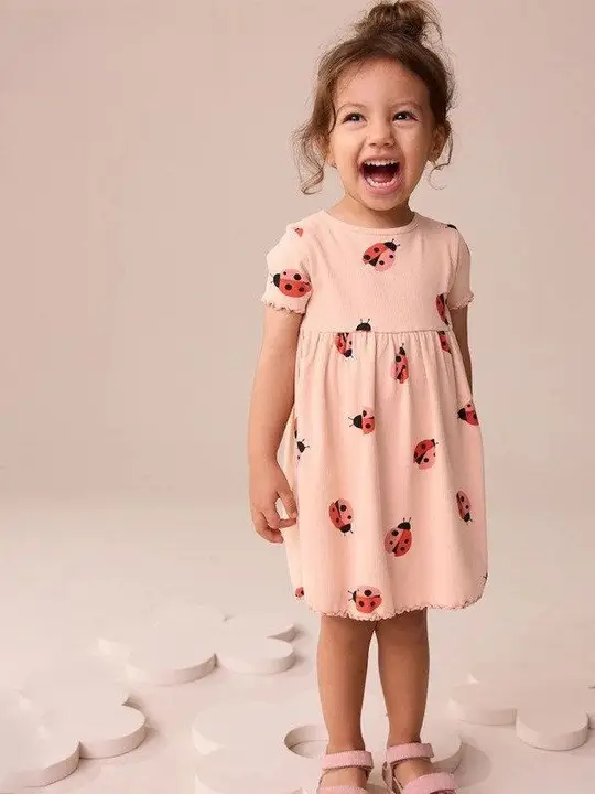ワンピース キッズ ガールズ 半袖 ラウンドネック かわいい 夏 「malwee」