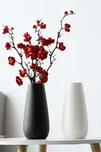 シンプルモダン 陶器製 花瓶【ホワイト・インテリア・ドライフラワー用】