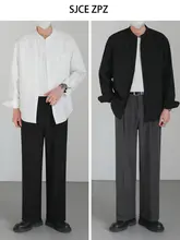 ZPZ メンズ新中式デザイン・立襟長袖シャツ【フィット・純綿・カジュアル】