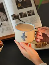 手作りコーヒーカップ【景徳鎮陶器・マグカップ・レトロ青花デザイン】（セットアップ対応）
