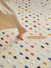 防水防汚機能付き リビング用ラグマット【クリームカラー・お手入れ簡単・子供向け・ベッドサイド用】