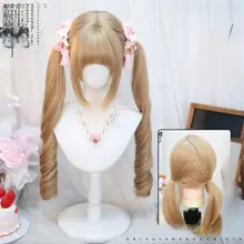 ロリータ風 キャラクター用ツインテールウィッグ【フルカバー・かわいらしいデザイン】