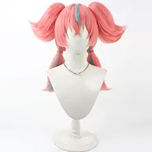 分体双馬尾のコスプレウィッグ【ピンク・リアルスカルプ風】