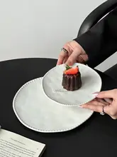 白色陶器の高級おやつ皿【多用途・フルーツ・デザート・メインディッシュ用】