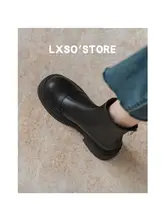 美脚効果のある本革ショートブーツ【厚底・裏起毛・秋冬用】