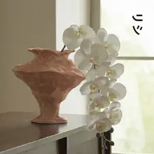 栗石デザインの陶器製花瓶【ヴィンテージ風・アートデコ・インテリア用】