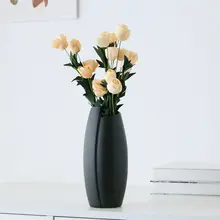 北欧風 陶器製 フラワーベース【シンプルデザイン・乾燥花や生花用・テーブルデコレーション】
