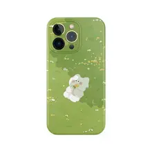 スマホケース 半透明 ハード 爽やか 可愛い グリーン iPhone16/15/14/13対応