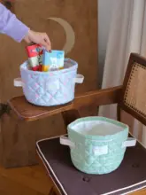 折りたたみ可能な雑貨収納バスケ ット【花柄デザイン・おもちゃやお菓子用】