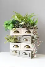 壁掛けプランター 引き出し型 ヴィンテージ おしゃれ 多肉植物 ガーデニング ベランダ 屋外 ウォールデコ