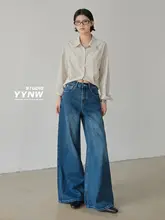 秋季カジュアルワイドレッグデニムパンツ【アメリカンクラシック・フィット・ロング丈】