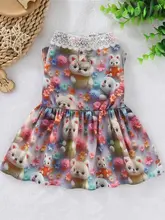 ペット用衣服【アイスシルク・3Dプリント・フリルスリーブ・かわいいデザイン・小型犬猫用】