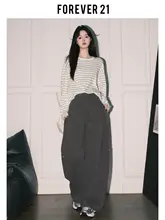 レディース ワイドレッグ カーゴデニムパンツ【ヴィンテージスタイル・ハイウエスト・フィット】