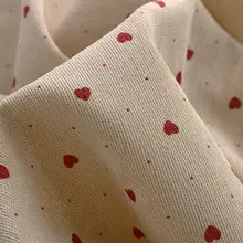 秋冬用 コーデュロイ生地 ハートプリント 女児用ワンピース＋パンツ用生地 手作りDIY（セットアップ対応）