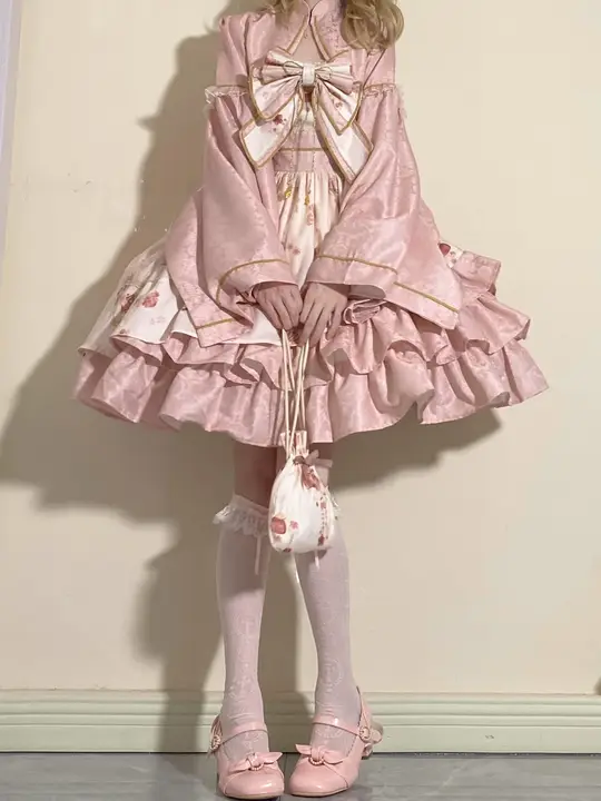 春の桜デザインのロリータワンピース【ノースリーブ・オリジナルデザイン】