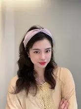 個性的な結びデザインの幅広ヘアバンド【紫色・おしゃれ・女性用】