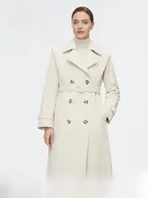 クラシックデザインの長丈ダウンコート【ウエストシェイプ・女性用】