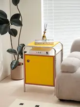 ベッドサイドテーブル ベッドルーム モダン シンプル ステンレス ストレージキャビネット