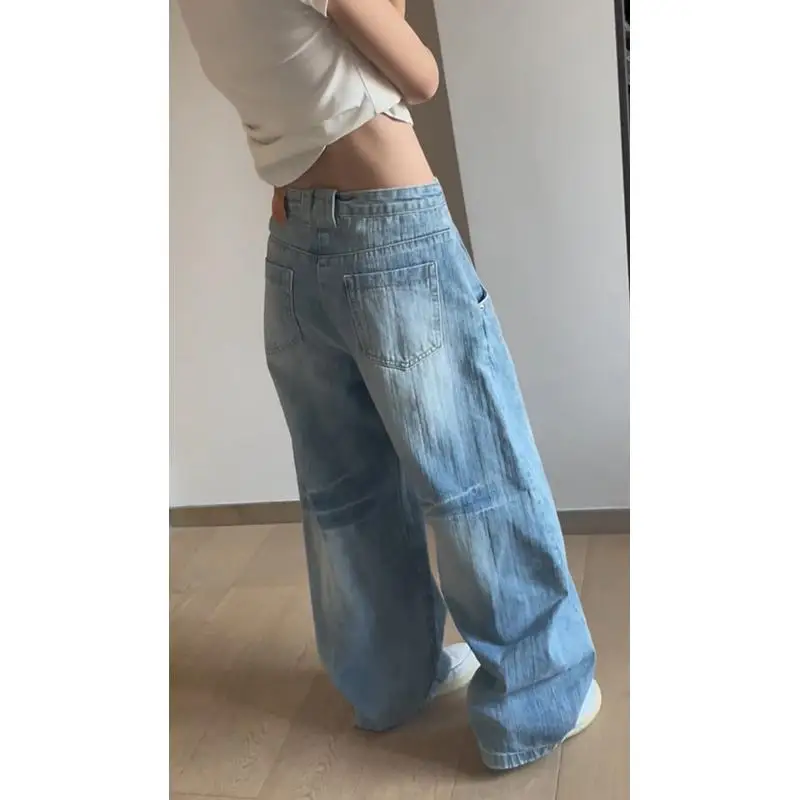 高身長向けデニムパンツのサイズガイド：ヴィンテージウォッシュストレートワイドレッグのフィット感と測り方