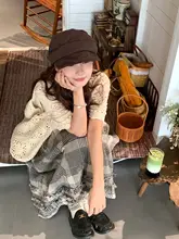 おしゃれなベレー帽【カフェブラウン・アンバランスデザイン・おしゃれな報道帽】
