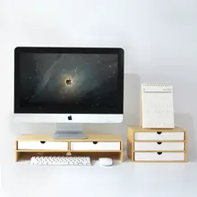モニター台 卓上収納ラック 竹製 収納付き 目線アップ 首への負担軽減 ノートPC デスクオーガナイザー オフィス 在宅ワーク
