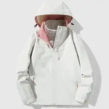 防風防水のフリースライニング付き秋冬用レディース三合一アウター【登山用】（セットアップ対応）