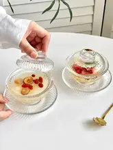 透明なスイーツボウル【クリスタルガラス・フタ付き・極上の柔らかさ】