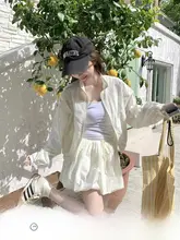 夏季リゾートコーデに最適！軽量UVカットジャ  ケット【カジュアル・小型サイズ・フレアスカート付き】（セットアップ対応）