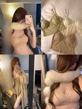 深Vネックレースキャミソール【胸パッド付き・秋冬用・絶妙なデザイン】