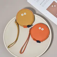 可愛いモンスター デザインの本革キーケース【カード収納・牛革製・手提げタイプ】