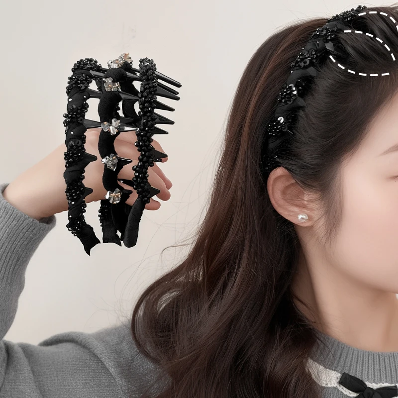 波浪デザインの滑り止め付きヘアバンド：プールヘアアレンジの崩れにくい固定に最適な選択